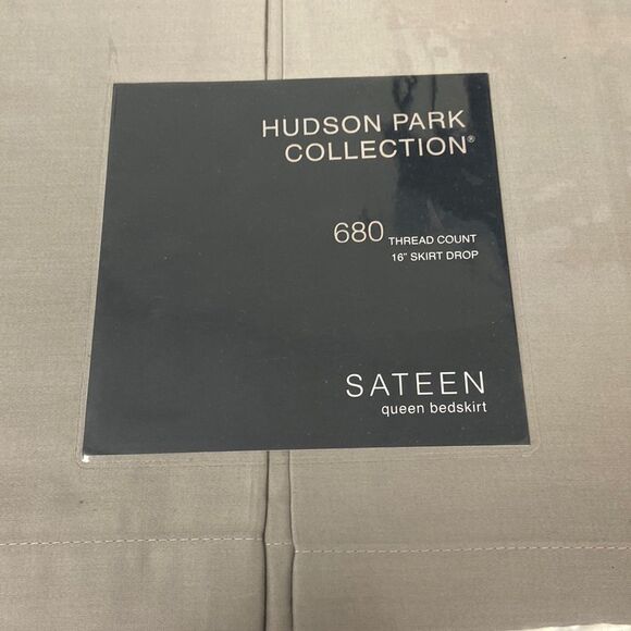 HUDSON PARK COLLECTION TIVOLI Queen BEDSKIRT 600 TC. Color: Dark Gray - Picture 4 of 4